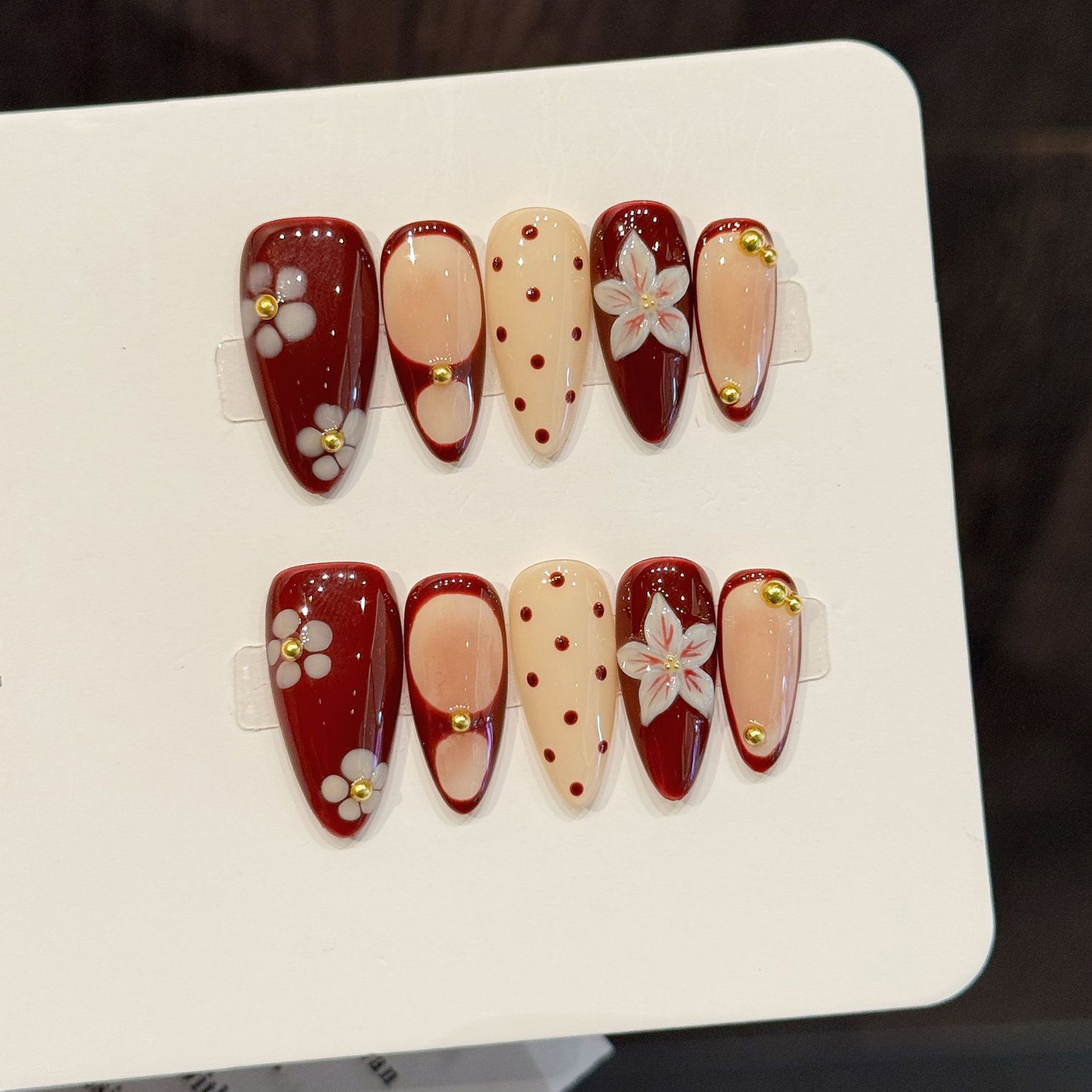 10pcs Handmade Wine Red French - огляд і ціна Resin Art Flower
