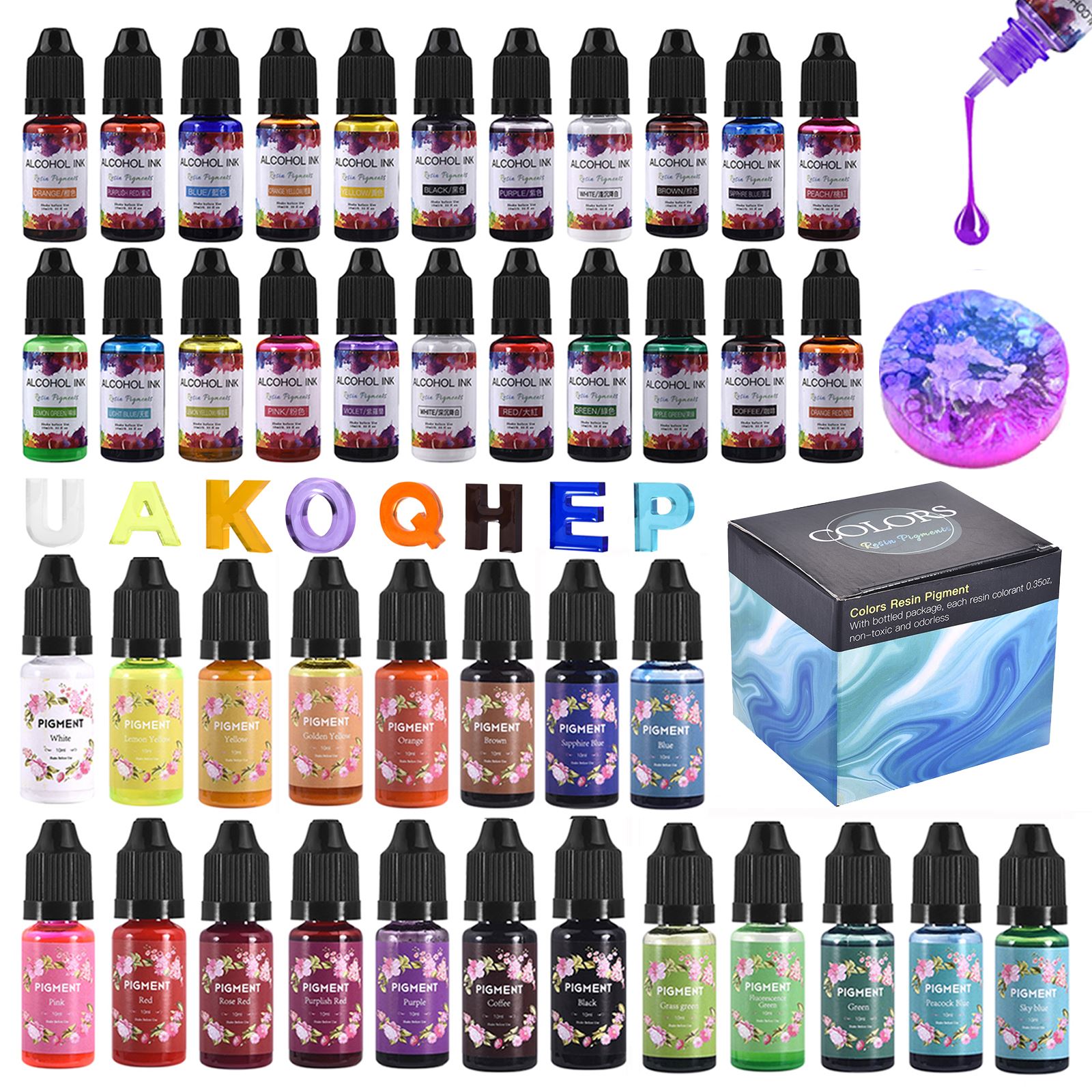 1 Set Resin Pigment Kit Art In - огляд і ціна Resin Pigment Alcohol Ink