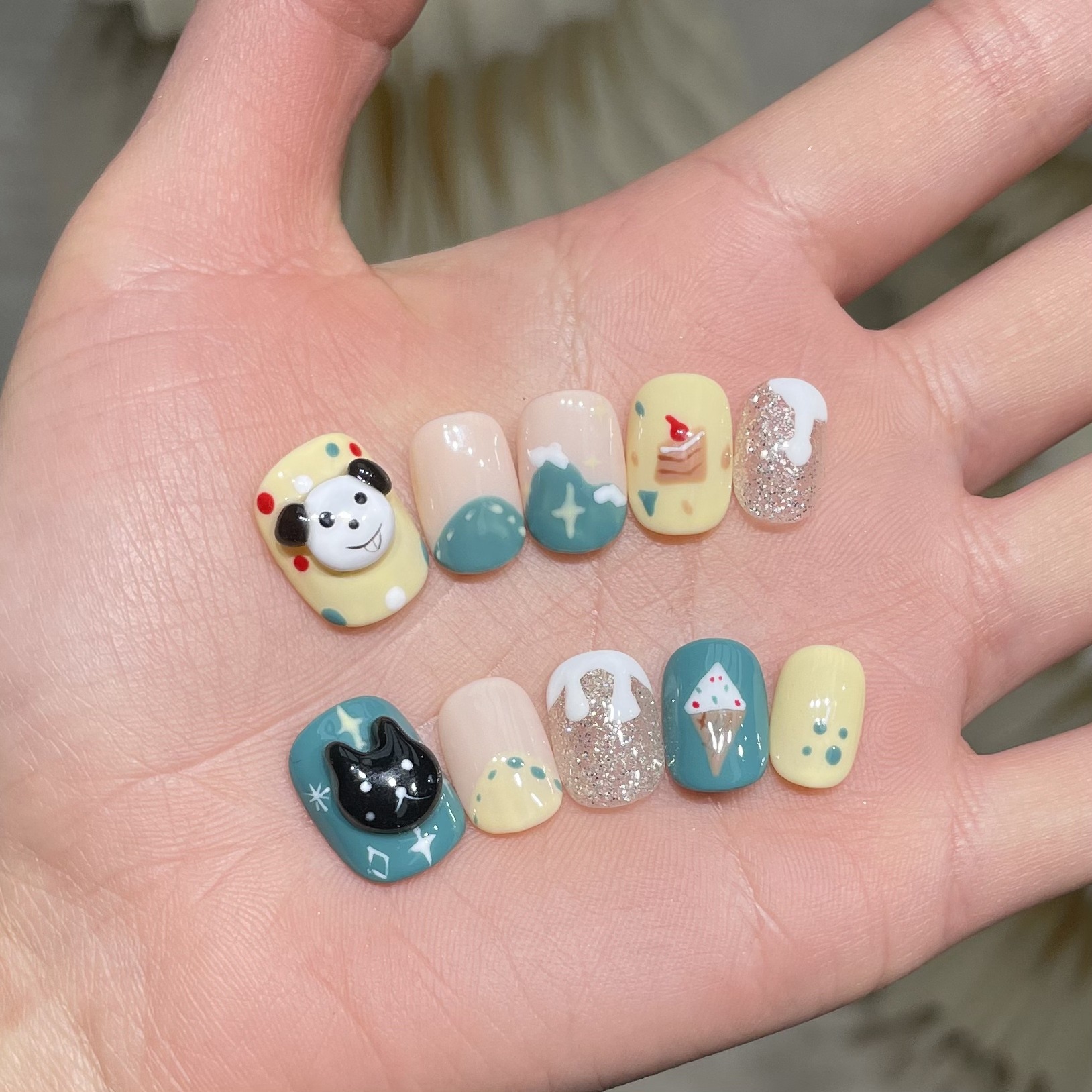 10Pcs Handmade Press On Nails  - огляд і ціна Resin Art And Design